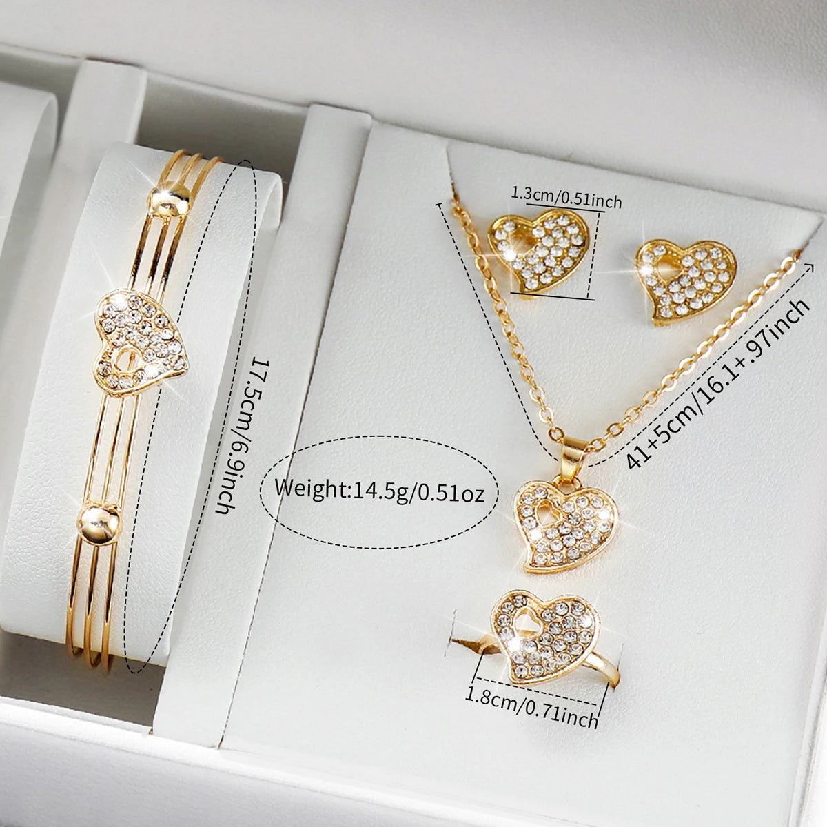 Zenat Heart Band Watch Golden Quartz Butterfly Set
