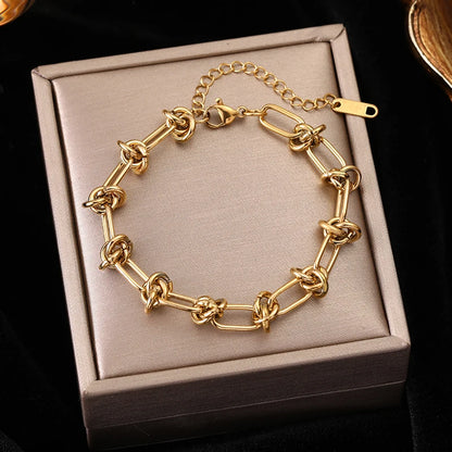 Twisted Bracelet 18K Gold Plated Waterproof 316 Steel