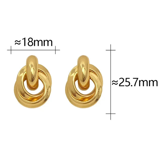Zenat 925 Silver 18K Round Stud Earrings – Minimalist