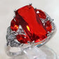 Zenat Oval Crystal Wedding Engagement Ring
