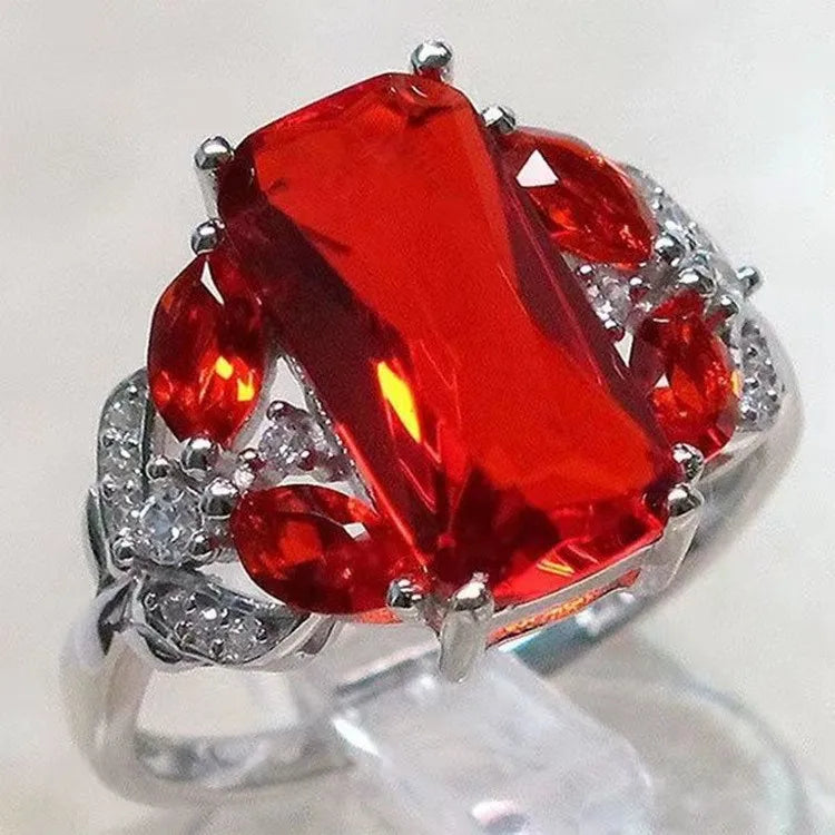 Zenat Oval Crystal Wedding Engagement Ring