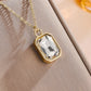 Trendy Square Stainless Steel Zirconia Earrings For Women Girls Gold Color Metal Crystal Earring Party Birthday Daily Jewelry