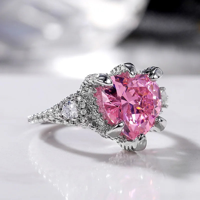 Zenat Pink Cubic Zirconia Ring for Women