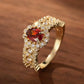 Zenat American Red Cubic Zirconia Ring