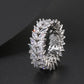 Luxury Female White Crystal Stone  Ring Irregular Zirconia Wedding Rings for Women Trendy Geometric Zircon Engagement Ring