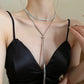 316L Stainless Steel New Fashion Fine Jewelry 134cm Pull Adjusting Charm Flat Snake Chain Choker Necklaces Pendants For Women