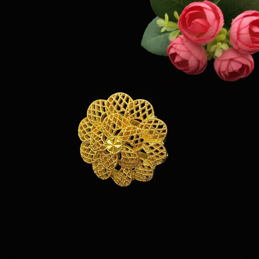 Zenat Luxury Flower Necklace Sets Wedding Gold Plated