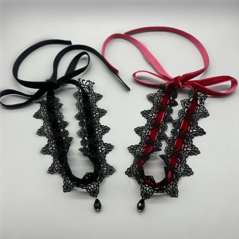 Zenat Sexy Lace Flower Velvet Choker Necklace for Women