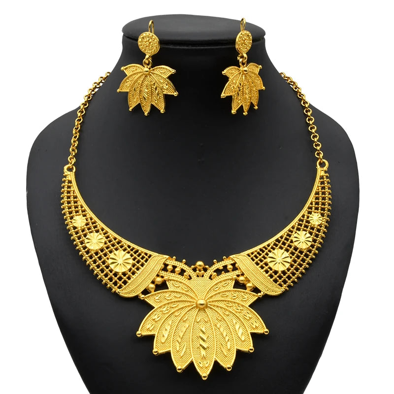 Zenat Luxury Indian style Jewelry Sets 24K Golden