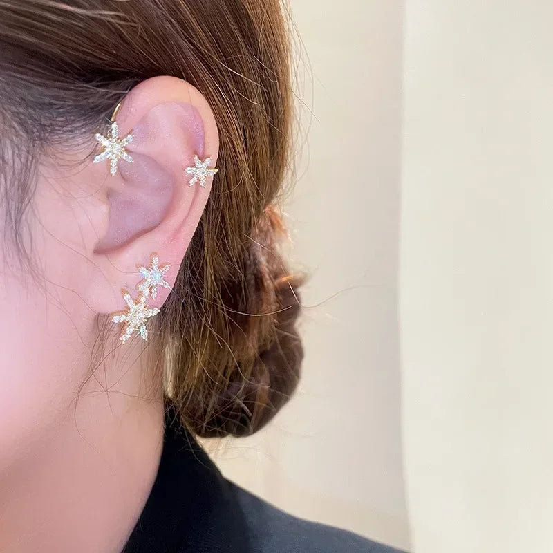 Zenat Silver Leaf Butterfly Clip Earrings – Non-Pierced Sparkle