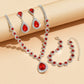 Minimalist Water drops Jewelry Set for Women Crystal Necklace Bracelet Earrings Set Gift Banquet Wedding Anniversary Accessories