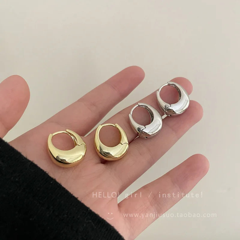 Zenat 925 Silver Round Hoop Earrings – Trendy Vintage