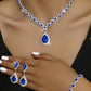 Minimalist Water drops Jewelry Set for Women Crystal Necklace Bracelet Earrings Set Gift Banquet Wedding Anniversary Accessories