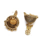Zenat Big Gold Retro Bell Jhumka Earrings