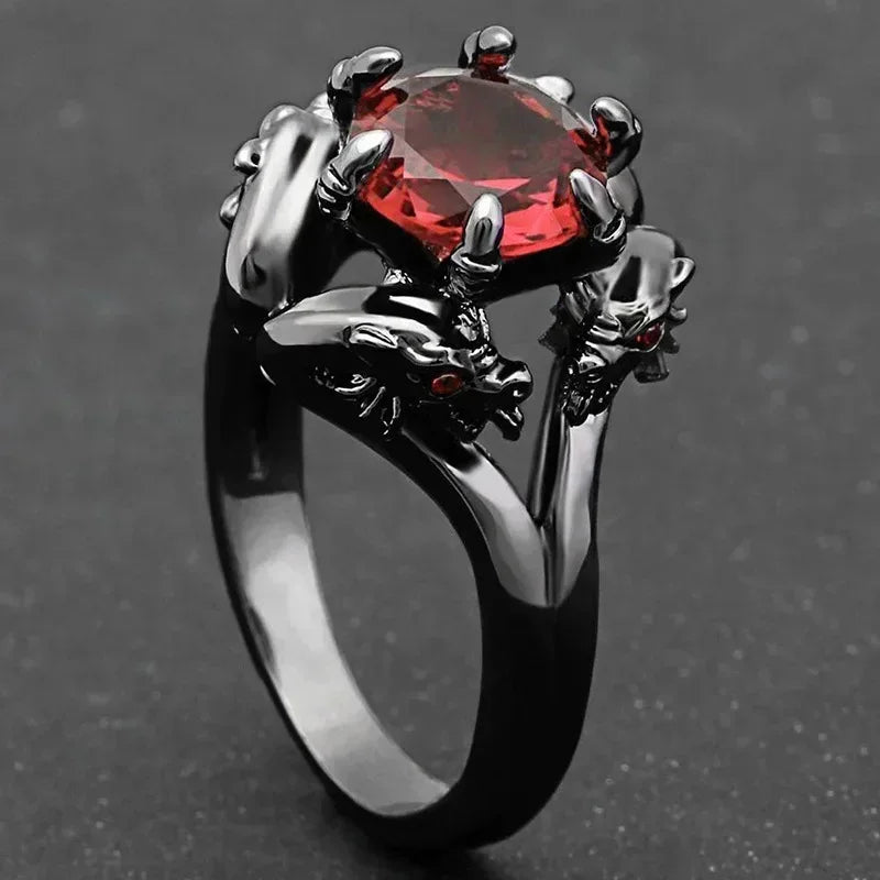 Zenat American Red Cubic Zirconia Ring