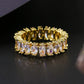 Luxury Female White Crystal Stone  Ring Irregular Zirconia Wedding Rings for Women Trendy Geometric Zircon Engagement Ring
