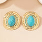 Zenat Round Geometric Stud Earrings – Women Party Gift