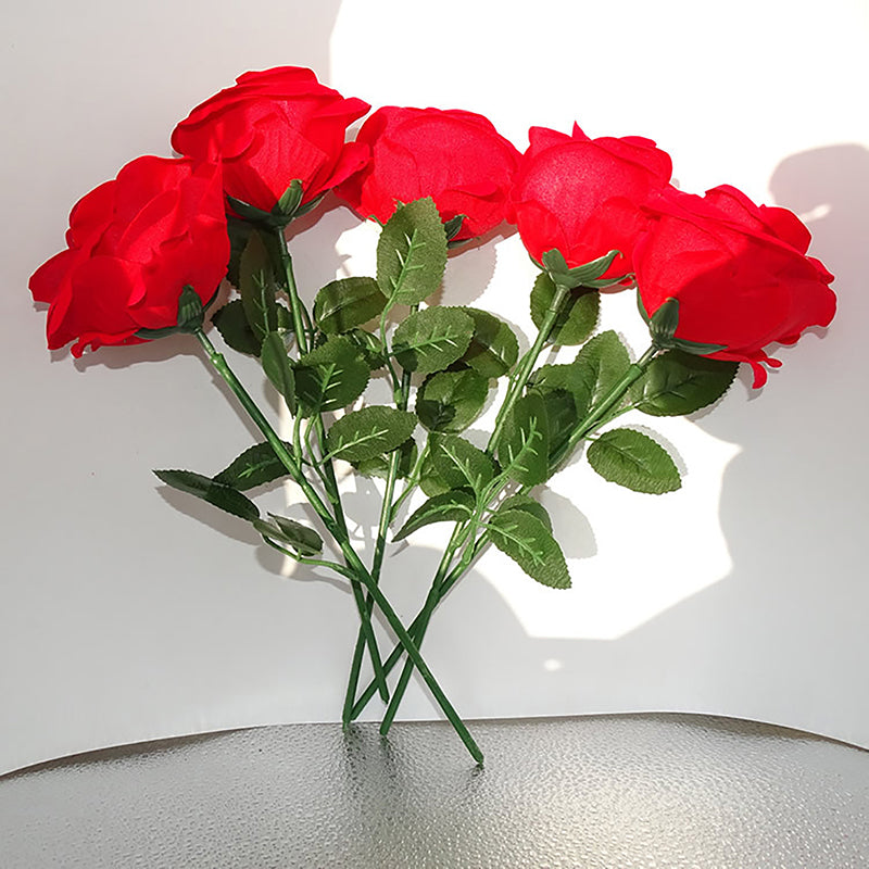 Unique Rose Flower Ring Boxes Red Velvet Rose Earring Gift Holder