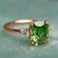 Zenat Green Oval Crystal Party Women's Ring
