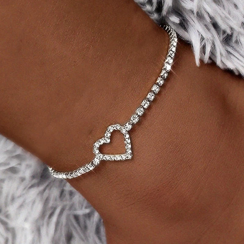 Zenat Rhinestone Chain Anklet for Women