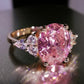 Zenat Pink Zirconia Trendy Sweet and Romantic Engagement Rings