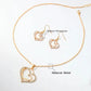 Zenat 3 Pcs Set Heart Shaped Jewelry Set Of Earrings Pendant Necklace