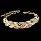Zenat Leaf Bracelet Shining Crystal Adjustable