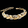 Zenat Leaf Bracelet Shining Crystal Adjustable