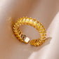 Colorful Cubic Zircon Open Ring For Women Stainless Steel Gold Color Square Rings Bohemian Romantic couple Jewelry Gifts
