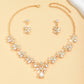 Zenat 3PC Sparkling Leaf Water Drop Jewelry Set