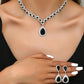 Minimalist Water drops Jewelry Set for Women Crystal Necklace Bracelet Earrings Set Gift Banquet Wedding Anniversary Accessories