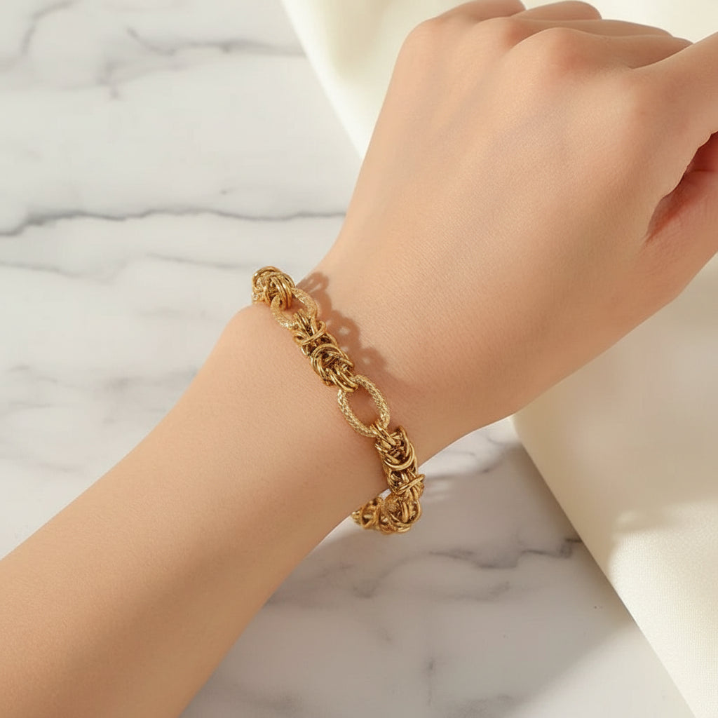 Twisted Bracelet 18K Gold Plated Waterproof 316 Steel