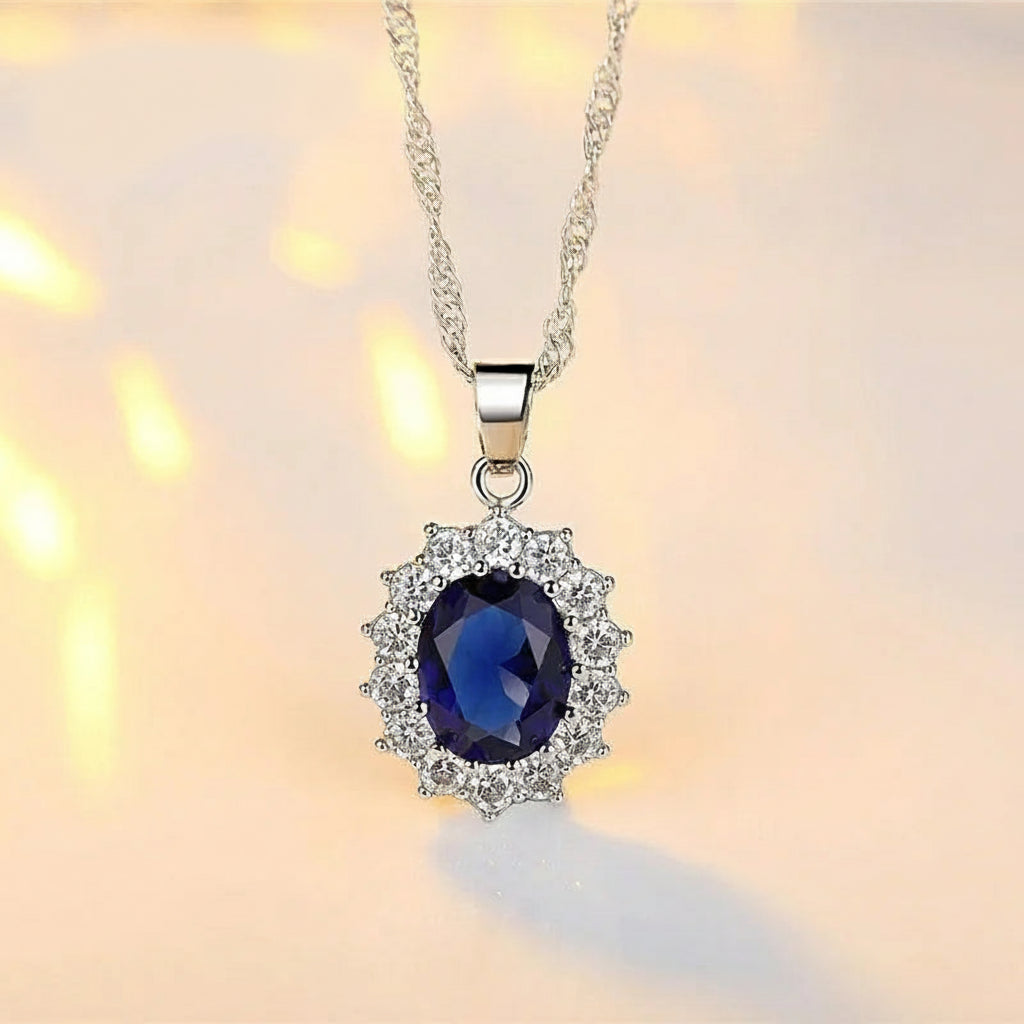 Zenat 925 Sterling Silver Princess Zircon Jewelry Set