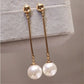 Zenat White Flower Pearl Drop Earrings – Statement Jewelry