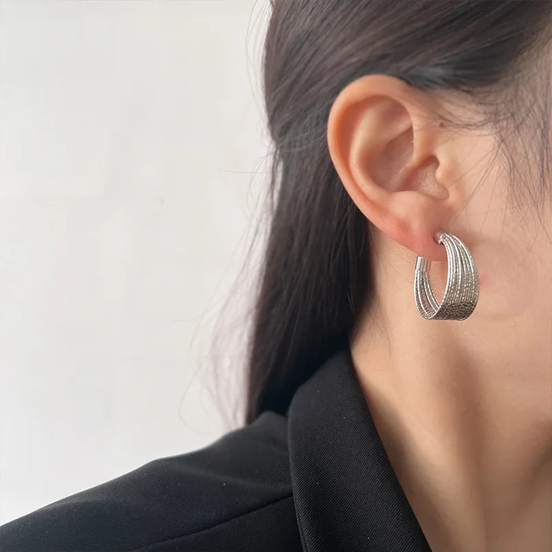 Zenat Multilayer Stud Earrings – Elegant Retro Women Jewelry