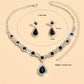 Zenat 3PC Water Drop Copper Chain Jewelry Set