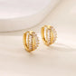 Zircon Geometric Snake Earrings for Women Multi Layered Gold Color Small Hoop Earrings Fashion Ear Piercing Wedding Jewelry
