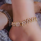 Zenat Iced Out Chunky Cuban Anklet for Women