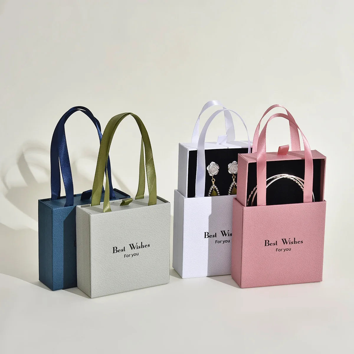 Handheld Jewelry Box Paper Pull-out Drawer Jewelry Case