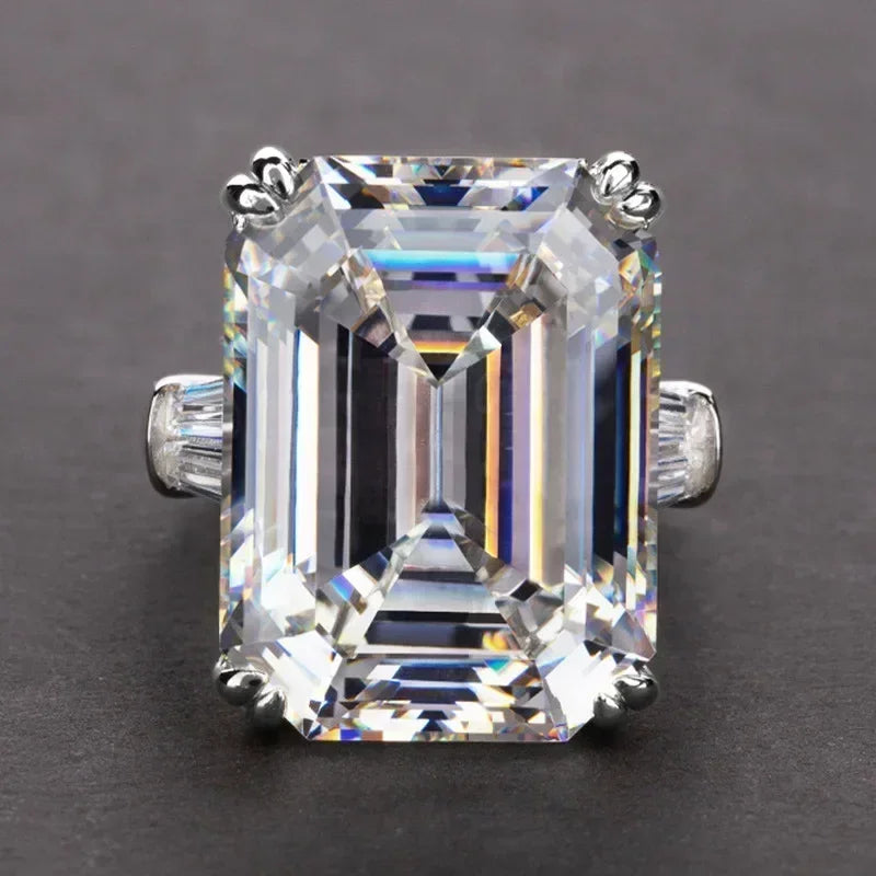 2024 New Luxury Women's Big Black Stone Ring Fashion Silver Zircon Wedding Rings Female Bride Love Engagement