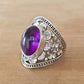 Zenat Purple Cubic Zirconia Square Crystal Ring