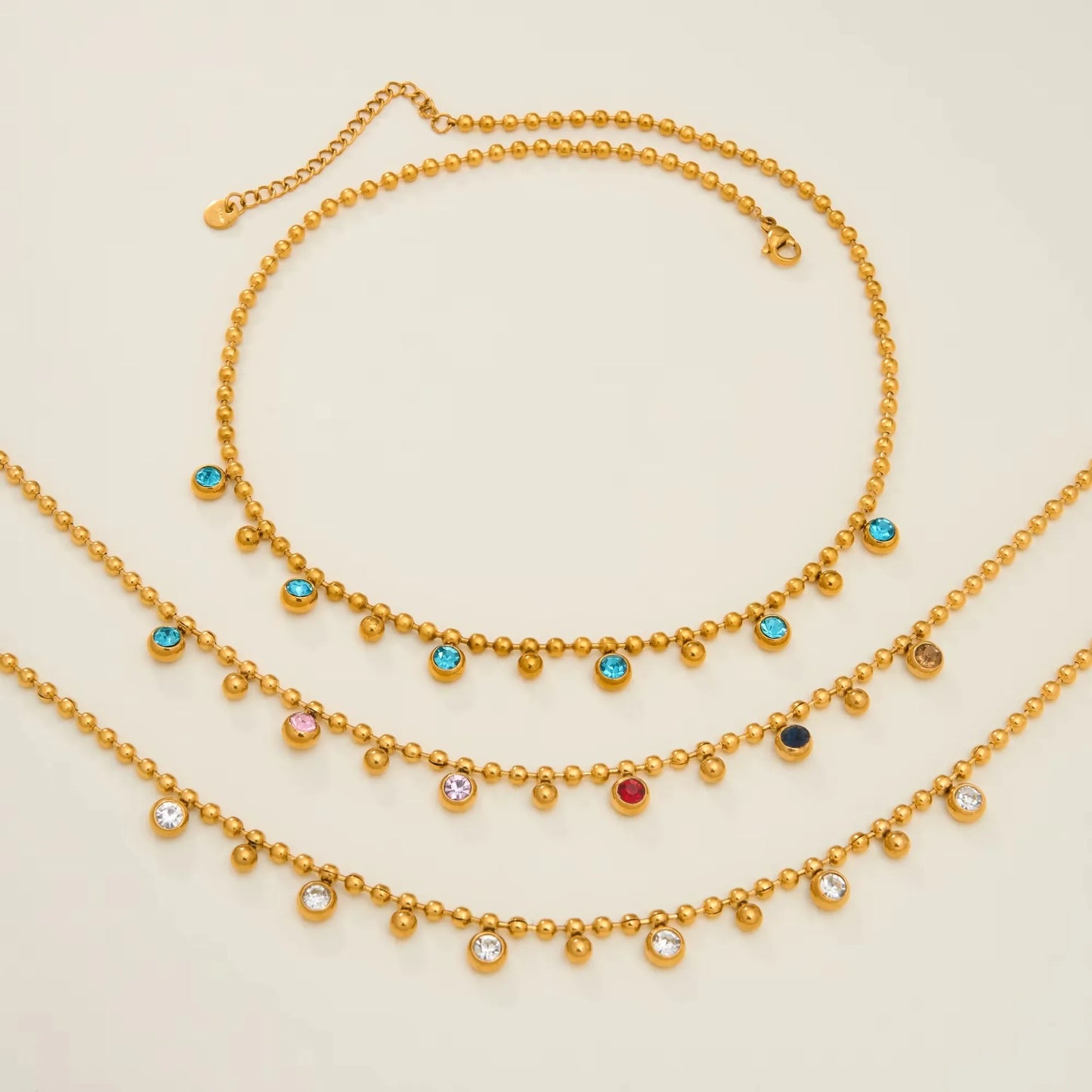 Zenat Vintage Round Zircon Tassel Pendant Necklace