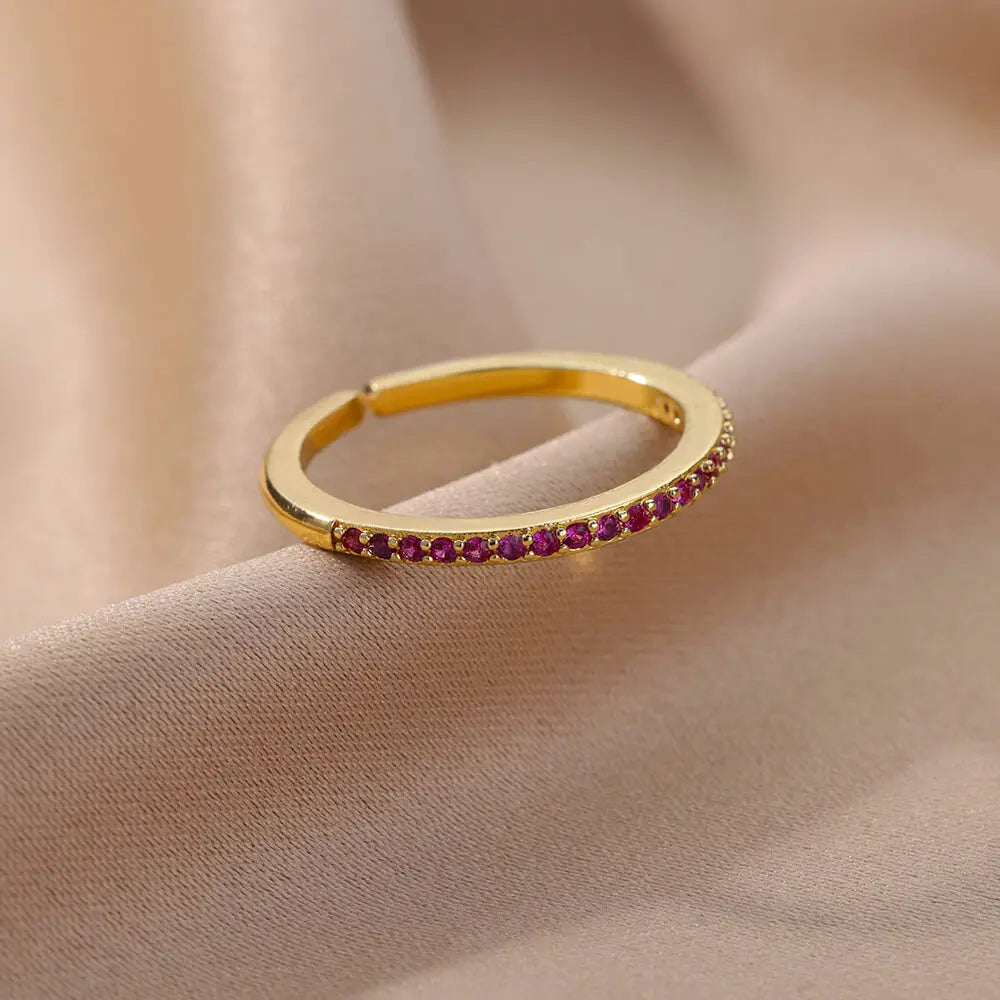 Zenat Mini Green Zircon Adjustable Ring