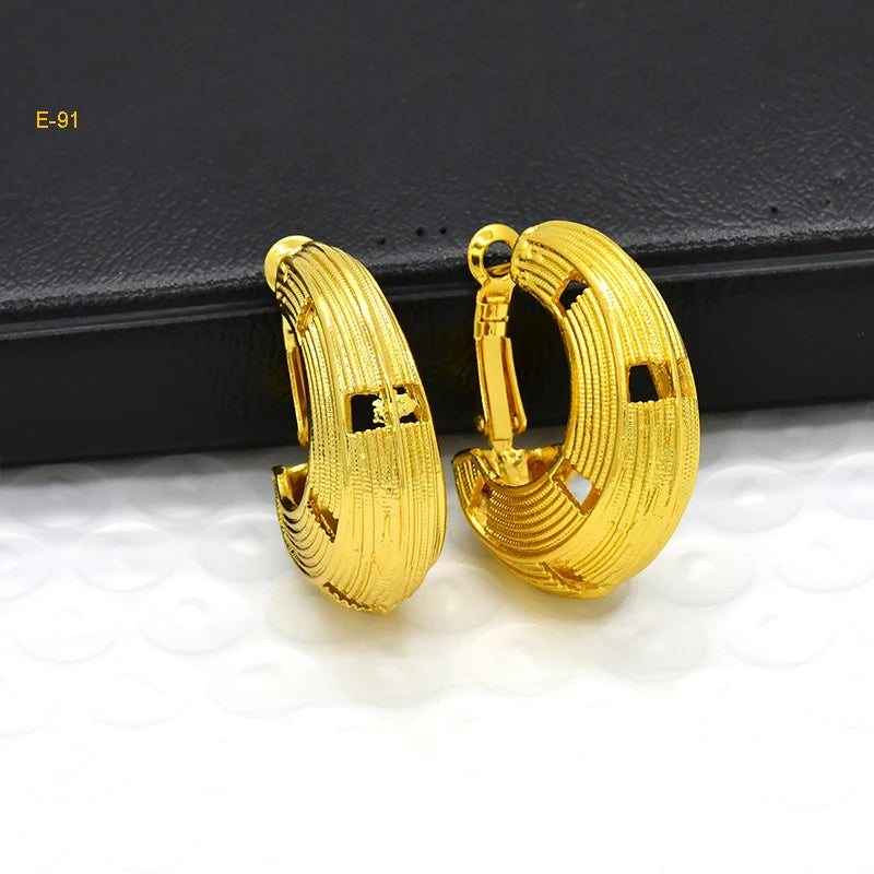 Zenat Dubai Gold Plated Hollow Earrings – Fine Jewelry