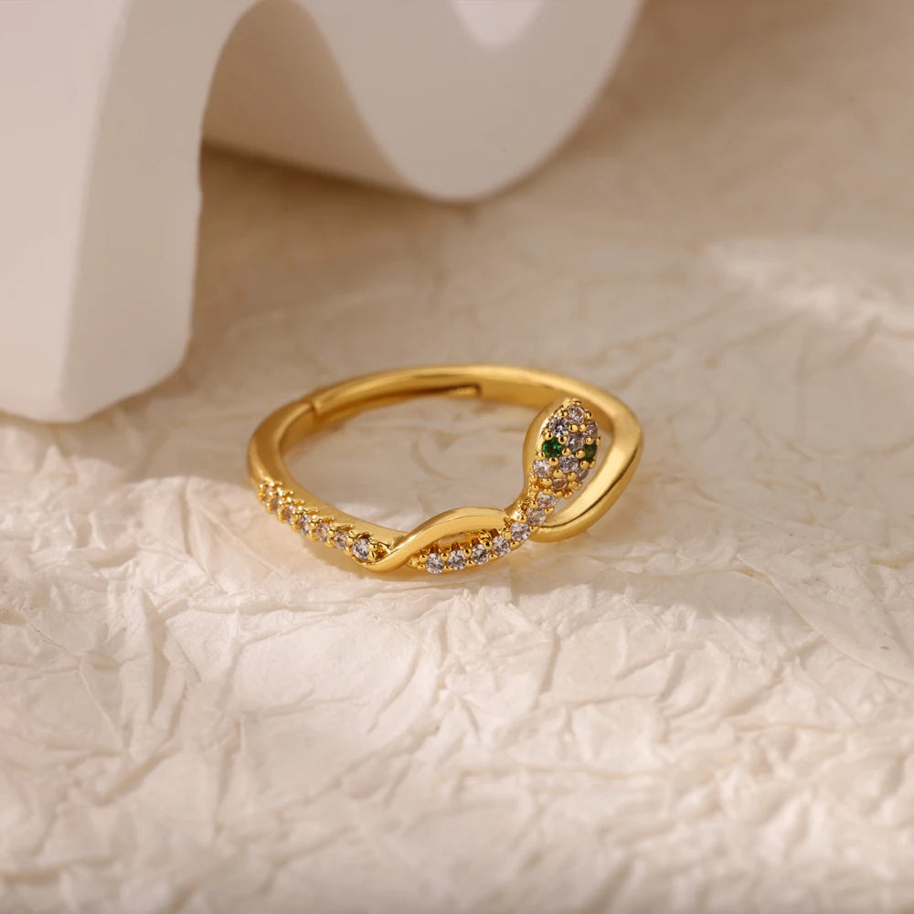 Zenat Zircon Geometric Evil Eye Adjustable Ring