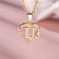 Zenat A-Z Letter Flower Gold Pendant Necklace