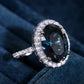 New Charming Blue CZ Women Rings Wedding Party Accessories Bling  Graceful Bridal Eternity Ring Trendy Jewelry Wholesale