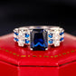 Zenat Blue Cube Zircon Elegant Ring