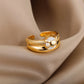 Zenat Heart Gold Plated Adjustable Ring
