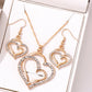 Zenat 4-piece Women Jewelry Set Creative Heart Diamond Necklace